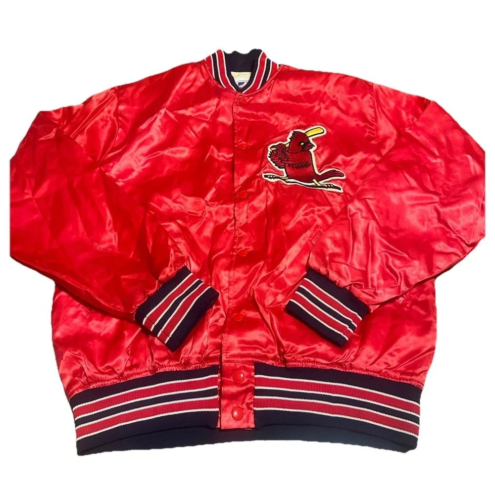 Vintage 90s St. Louis Cardinals Jacket Red MLB Starter Bomber Mens Size L‎